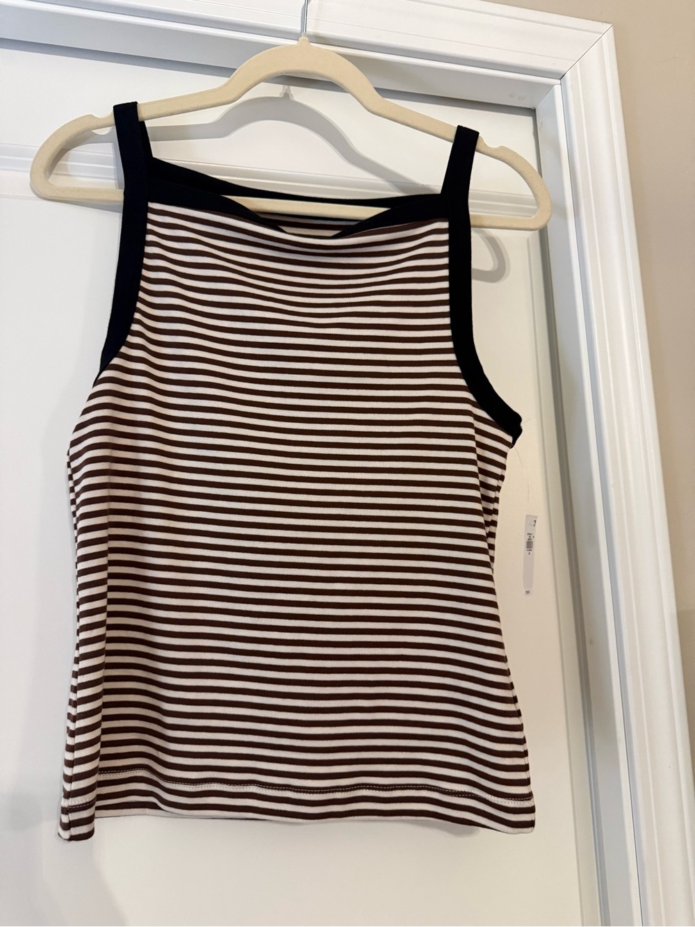 Old Navy Brown, White & Black Striped Tank